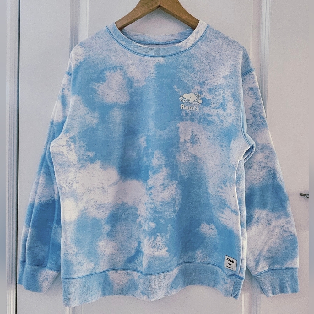 Roots Blue Tie-Dye Sweatshirt size M